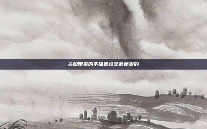 关税带来的不确定性是最昂贵的