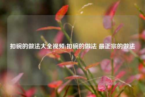 扣碗的做法大全视频(扣碗的做法 最正宗的做法)