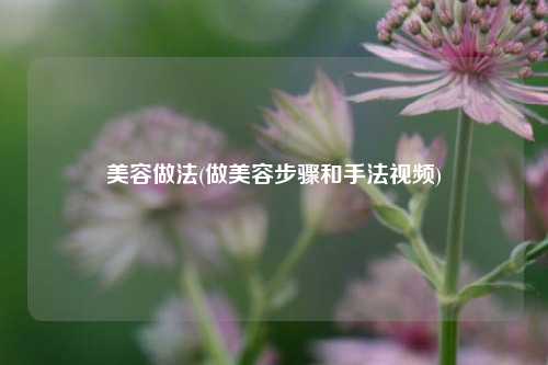 美容做法(做美容步骤和手法视频)