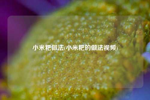 小米粑做法(小米粑的做法视频)