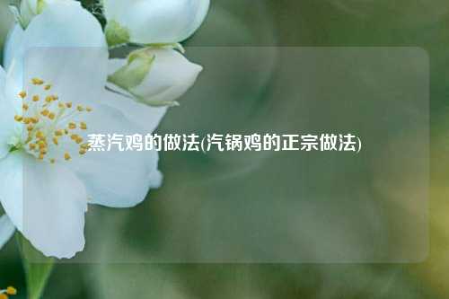 蒸汽鸡的做法(汽锅鸡的正宗做法)